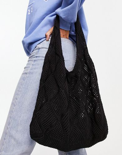 London - Maxi borsa da spiaggia in maglia nera - My Accessories - Modalova