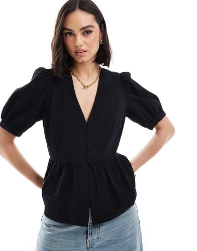 Ria - Blusa nera con fondo peplo - Nobody's Child - Modalova