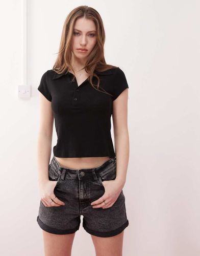 Moni - Short en jean à taille haute - foncé délavé - Noisy May - Modalova