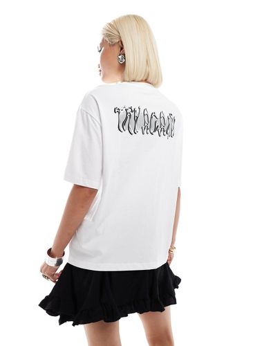 T-shirt oversize bianca con stampa "Whatever" - Noisy May - Modalova