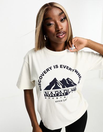 Shetland - T-shirt sporco con stampa sul petto - Napapijri - Modalova