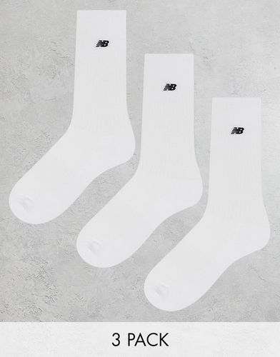 Confezione da 3 paia di calzini bianchi con logo ricamato - New Balance - Modalova