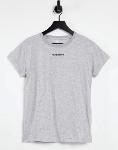 Relentless - T-shirt girocollo grigia con logo - New Balance - Modalova