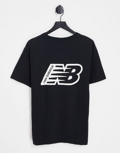 T-shirt nera con stampa del logo sul retro - New Balance - Modalova
