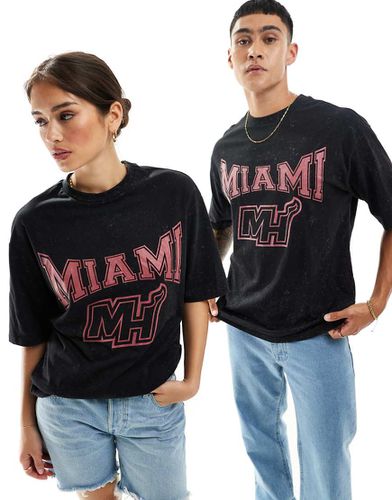 Miami Heat - T-shirt unisex scuro lavaggio acido - New Era - Modalova