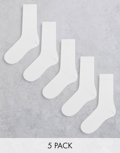 Confezione da 5 paia di calzini bianchi basic - New Look - Modalova