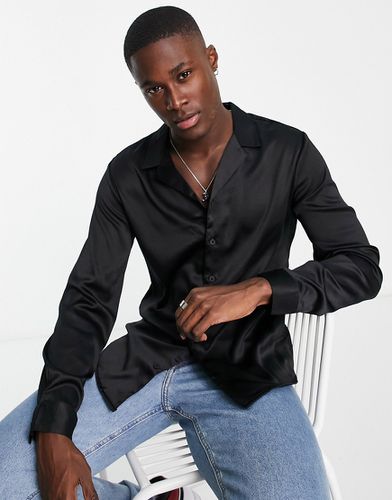 Camicia in raso nera - New Look - Modalova