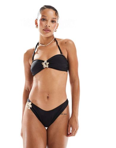 Bas de bikini avec détail fleur en métal - New Look - Modalova