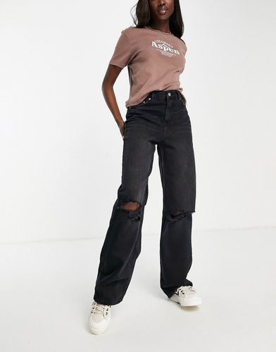 Jeans larghi strappati anni '90 neri - New Look - Modalova