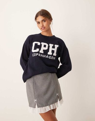 Maglione color con scritta "Copenhagen" - New Look - Modalova