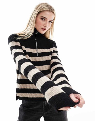 Maglione a righe con zip corta - New Look - Modalova