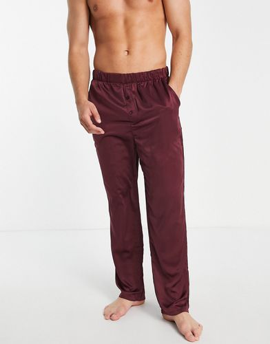 Pantaloni del pigiama in raso bordeaux - New Look - Modalova