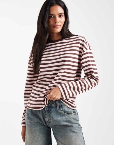 Top manches longues coupe carrée à rayures - New Look - Modalova