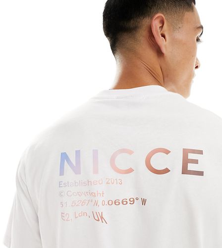 T-shirt oversize bianca con stampa del logo sulla schiena - Nicce - Modalova