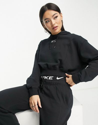 Air - Felpa con cappuccio taglio corto nera in pile - Nike - Modalova