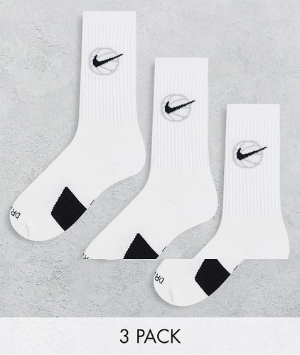 Confezione da 3 paia di calzini bianchi - Nike Basketball - Modalova