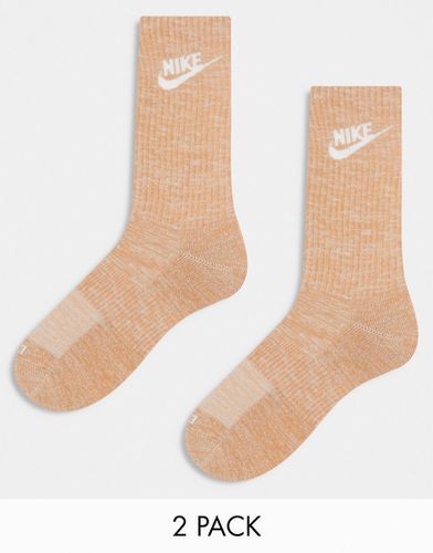 Everyday Plus - Confezione da 2 paia di calzini arancioni ammortizzati - Nike - Modalova
