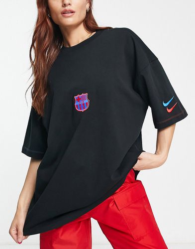 Barcelona Football Club - T-shirt oversize nera - Nike Football - Modalova