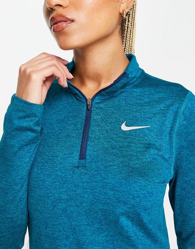 Element Dri-FIT - Top verde-azzurro con zip corta - Nike Running - Modalova