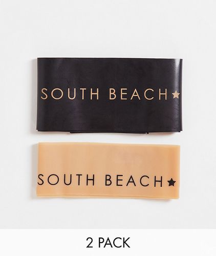 Confezione da 2 fasce di resistenza nera e color cammello leggera e media - South Beach - Modalova