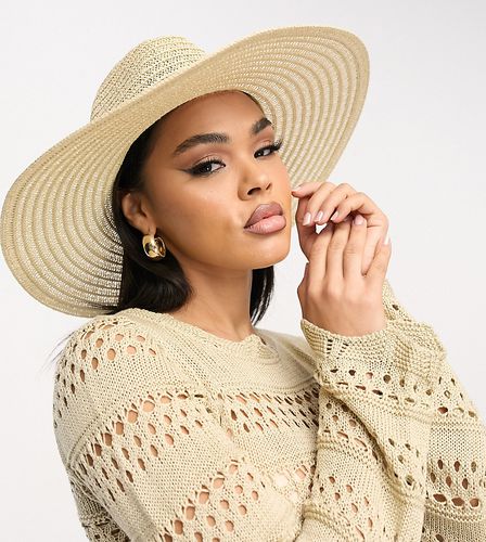 Cappello fedora a falda larga color crema - South Beach - Modalova