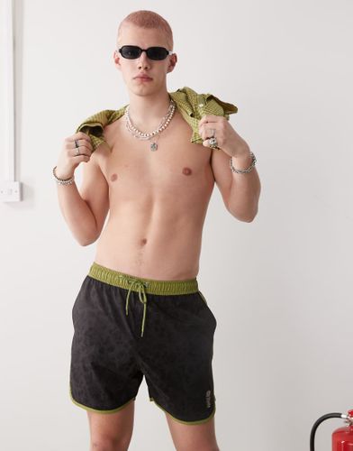 Short de bain à cordon de serrage avec finitions kaki - Santa Cruz - Modalova