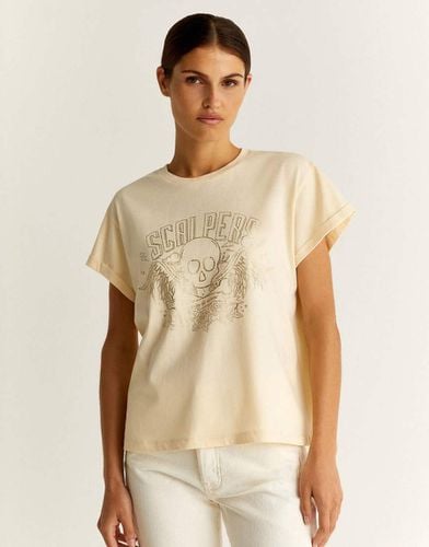 T-shirt beige laminata stile rock - Scalpers - Modalova