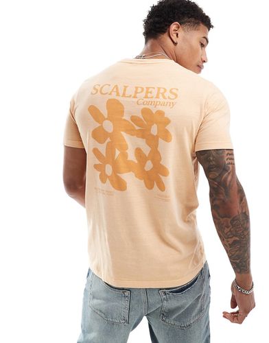 T-shirt pesca chiaro con fiori - Scalpers - Modalova