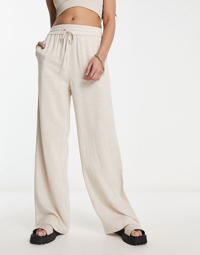 Pantaloni casual effetto lino color sabbia con coulisse - Selected - Modalova