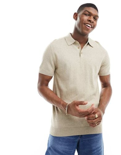 Polo in maglia beige - Selected Homme - Modalova