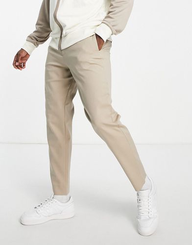 Pantaloni eleganti slim affusolati in misto cotone color sabbia con vita elasticizzata - TAN - Selected Homme - Modalova