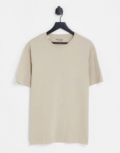 T-shirt oversize beige - Selected Homme - Modalova