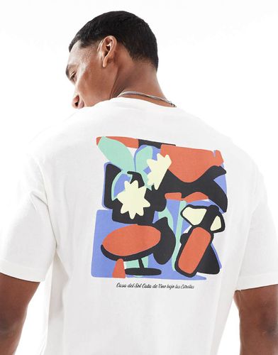 T-shirt oversize bianca con grafica vivace sul retro - Selected Homme - Modalova