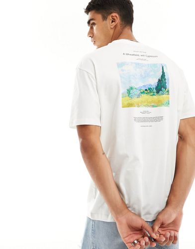 X The National Gallery - T-shirt oversize bianca con stampa artistica sul retro - Selected Homme - Modalova