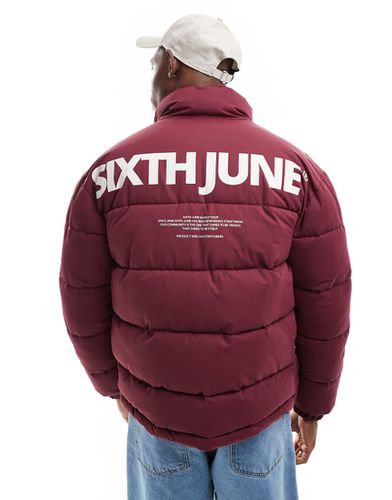 Piumino bordeaux con logo - Sixth June - Modalova