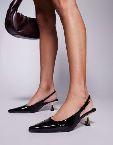 SIMMI London - June - Scarpe a punta con tacchetto a spillo e cinturino posteriore in vernice nera - SIMMI Shoes - Modalova