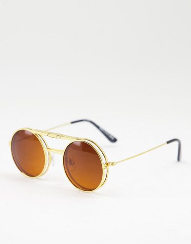 Lennon - Occhiali da sole rotondi ribaltabili color con lenti marroni - Spitfire - Modalova