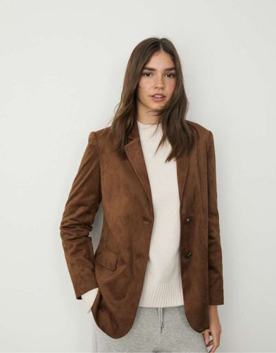 Blazer classique en imitation daim - Marron - Stradivarius - Modalova