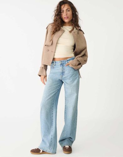 Jean droit orné de strass - moyen - Stradivarius - Modalova