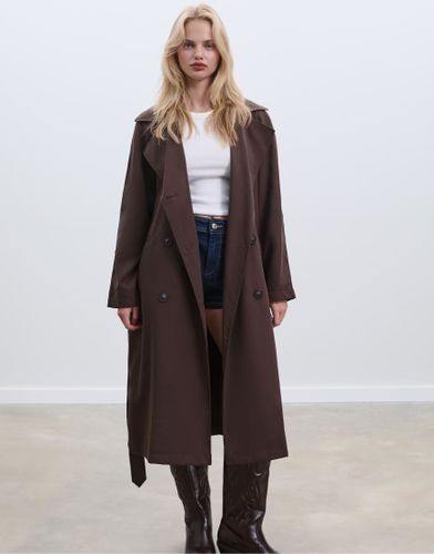 Trench-coat long ample et oversize - Marron - Stradivarius - Modalova