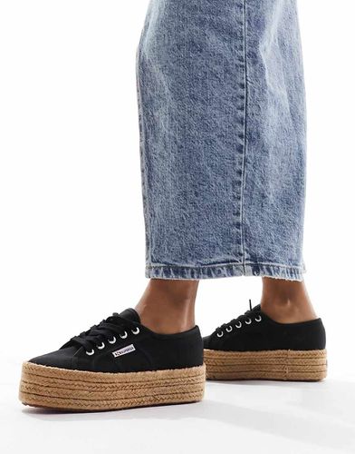 Sneakers flatform nere con suola in corda - Superga - Modalova