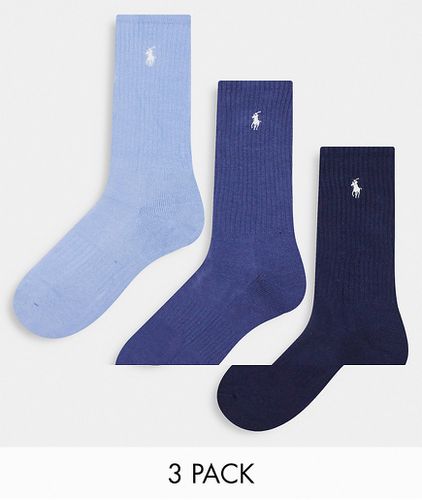 Confezione da 3 paia di calzini , blu con logo - Polo Ralph Lauren - Modalova