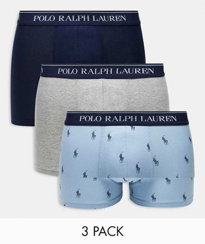 Confezione da 3 paia di boxer aderenti navy con fascia in vita con logo - Polo Ralph Lauren - Modalova