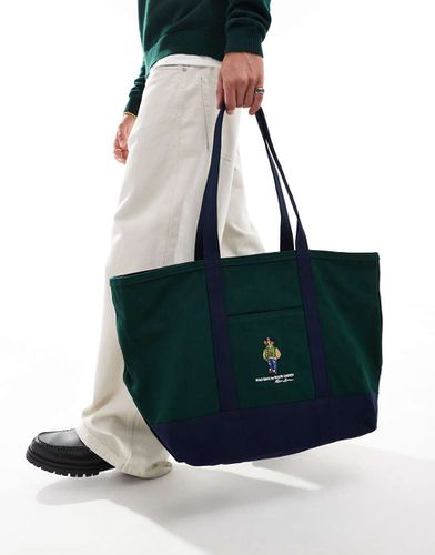 Borsa shopping e blu navy con logo dell'orsetto - Polo Ralph Lauren - Modalova