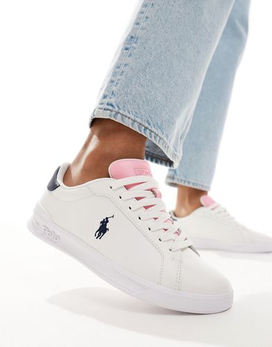 Heritage Court - Sneakers bianche con logo rosa e blu navy - Polo Ralph Lauren - Modalova