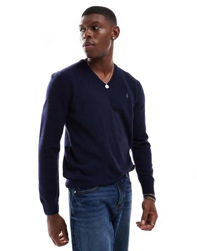 Icon - Maglione pesante in cotone con logo e scollo a V - Polo Ralph Lauren - Modalova