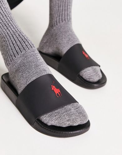 Sliders nere con logo con pony rosso - Polo Ralph Lauren - Modalova