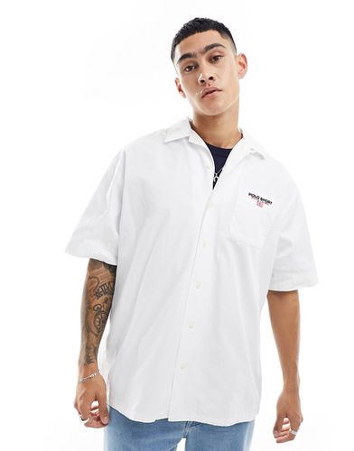 Sport Capsule - Camicia chino a maniche corte oversize ampia bianca con logo sulla tasca - Polo Ralph Lauren - Modalova