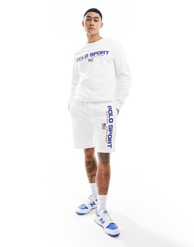 Sport Capsule - Pantaloncini della tuta bianchi con logo sulla gamba - Polo Ralph Lauren - Modalova