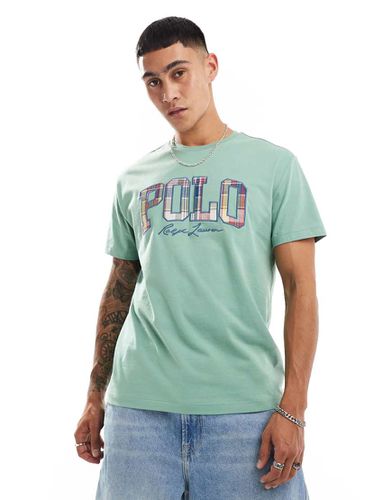 T-shirt classica oversize chiaro con logo a quadri - Polo Ralph Lauren - Modalova